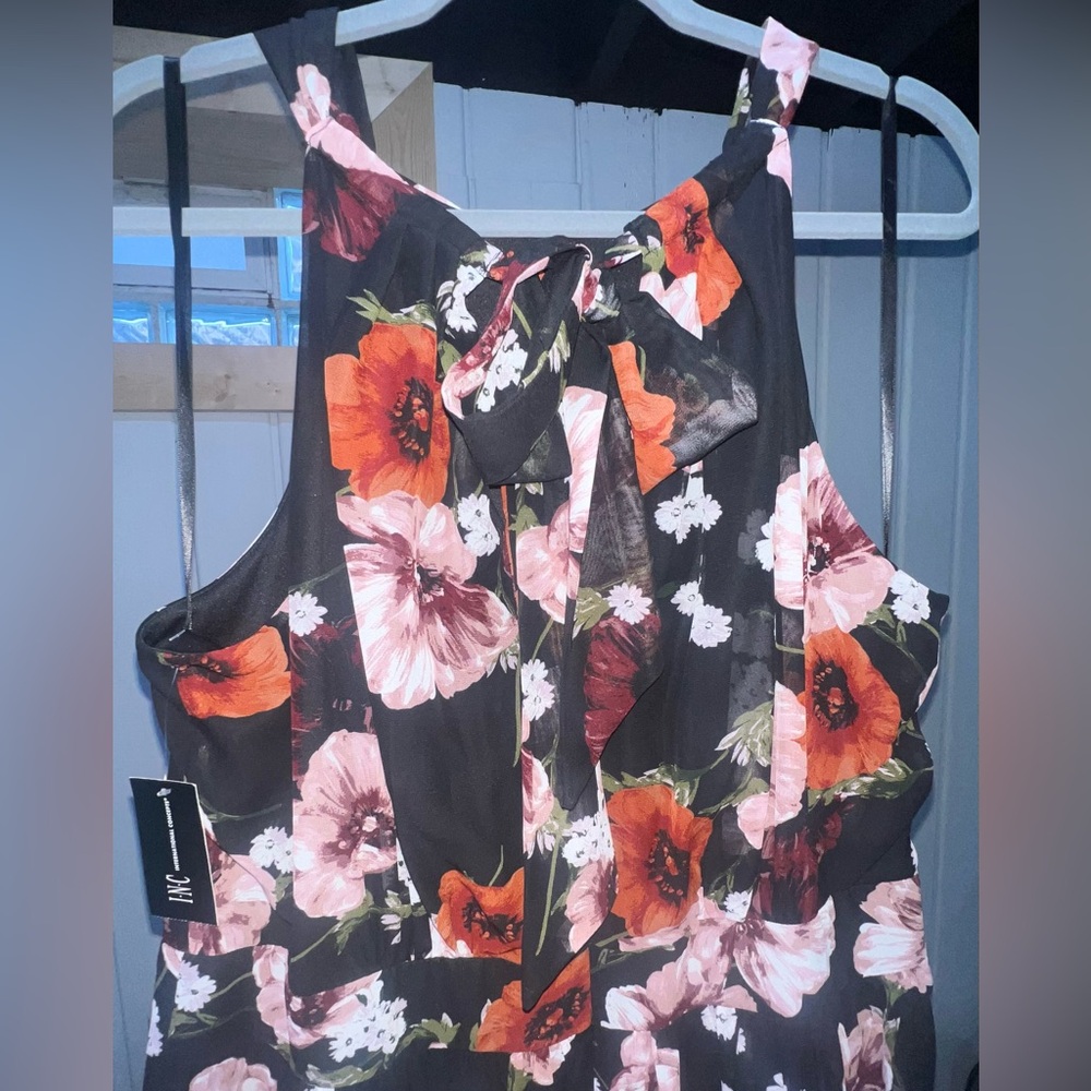 INC International Concepts - Halter-Top Dark Floral Lightweight Maxi Dress - 18 - Picture 8 of 11